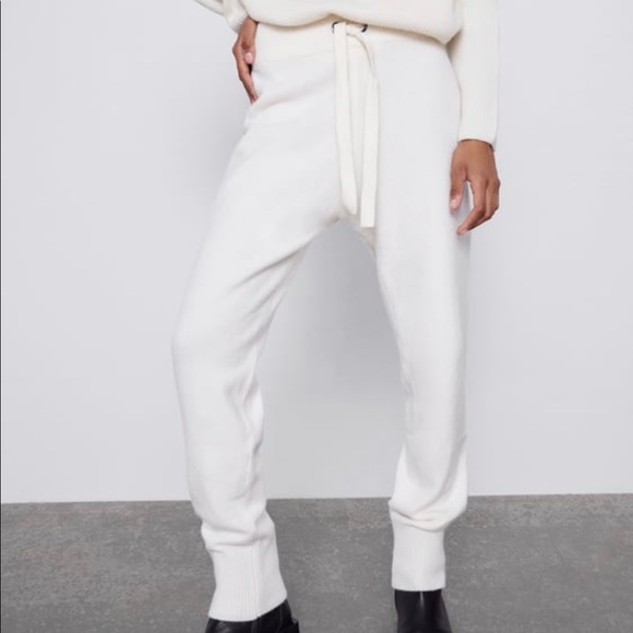 zara knit jogging trousers